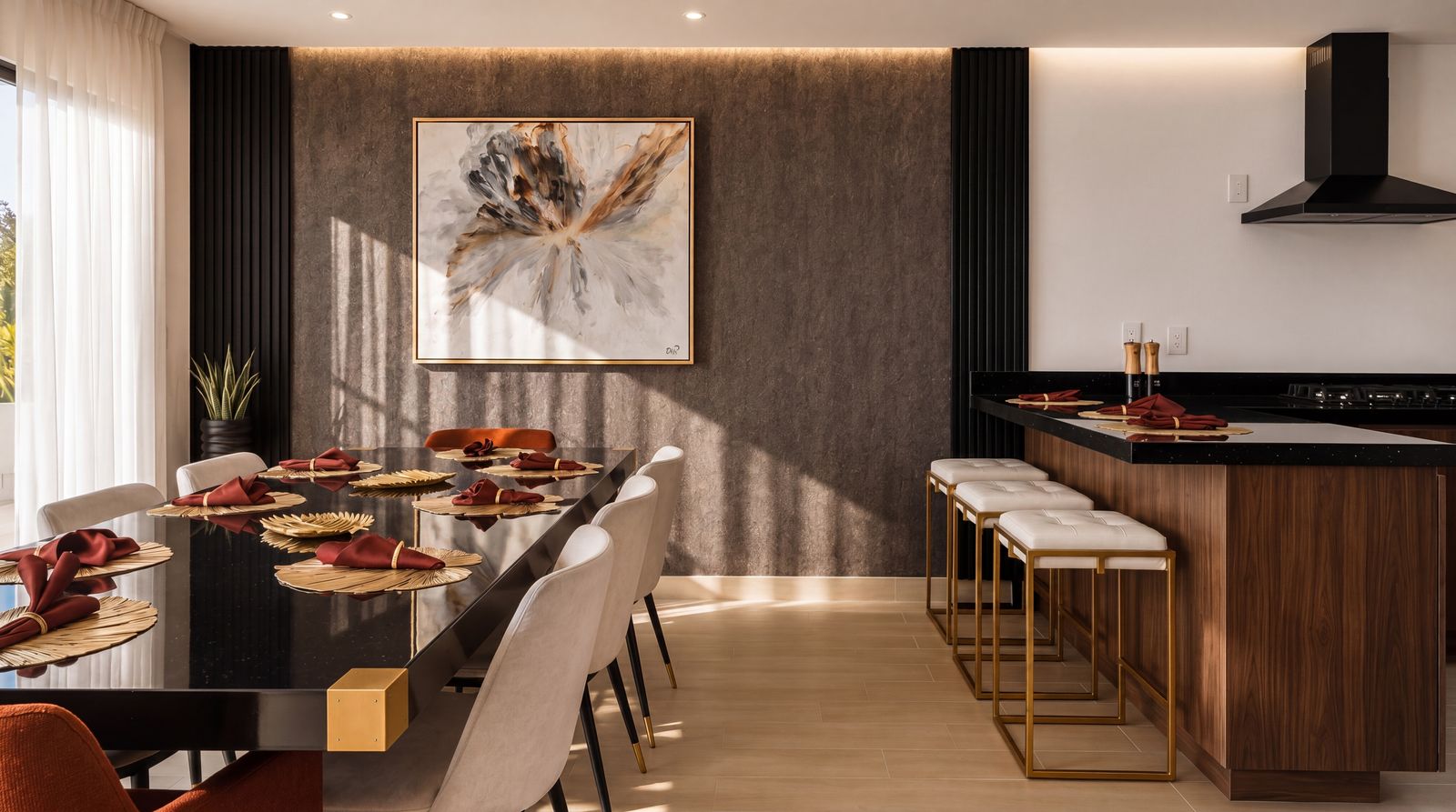 Comedor y cocina — casa muestra Riviera Residencial